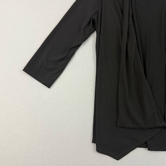 Travel Elements Cardigan Women's Medium Three Quarter Sleeve Open Front Black - Picture 5 of 12